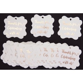 Fancy Frame Gift Tags, Rose Gold Foil, 30 Pack,Thank You Tags, Gift Tags, Print Party Hearts Collection (Rose Gold Tags Frame 2)