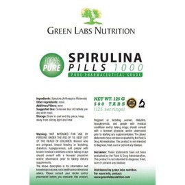 Vitamins SPIRULINA Pure Powder Organic 500 Tabs Superfood Rich in Vitamins and Minerals