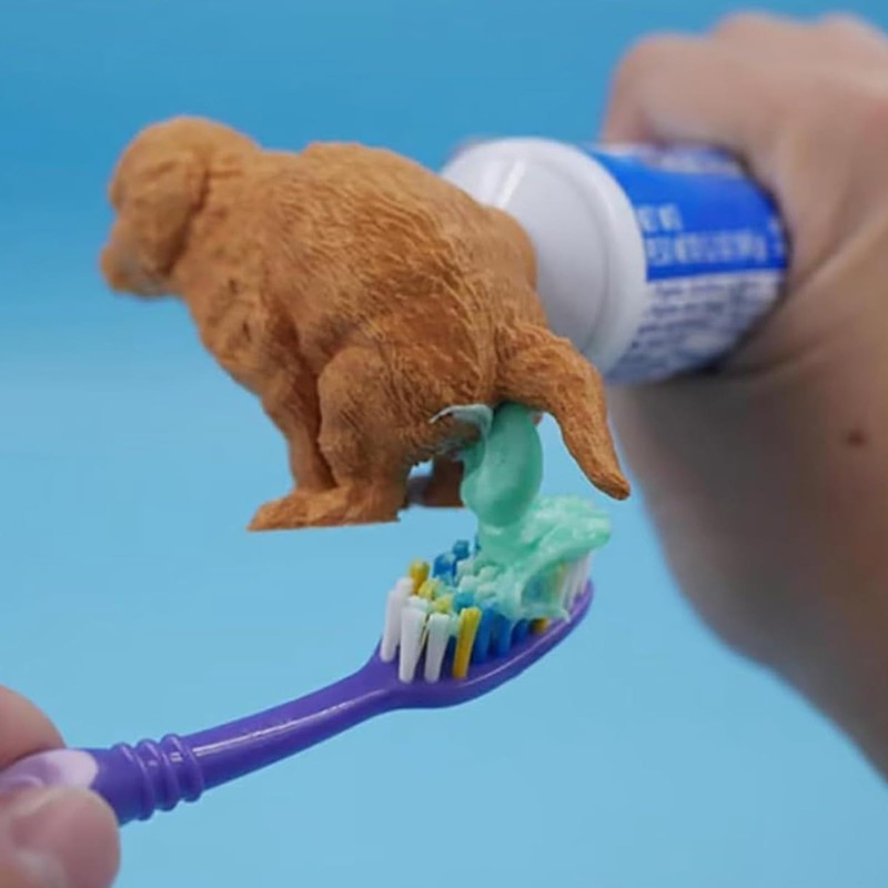 1 Funny Dog Poop Toothpaste Dispenser, Dog Butt Toothpaste Cover