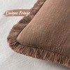 MIULEE Decorative Throw Pillow Covers Neutral Linen Fringe Throw Pillows