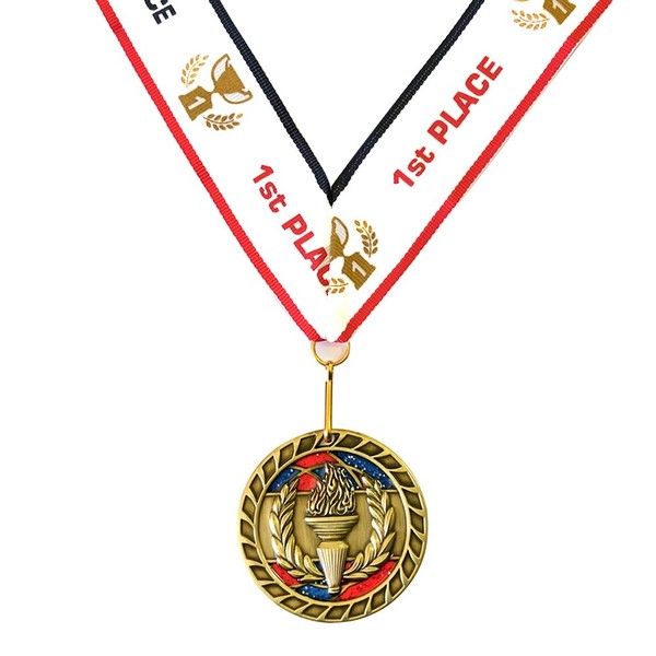 All Quality 1st Place Victory Gold Medal Award - Includes Ribbon