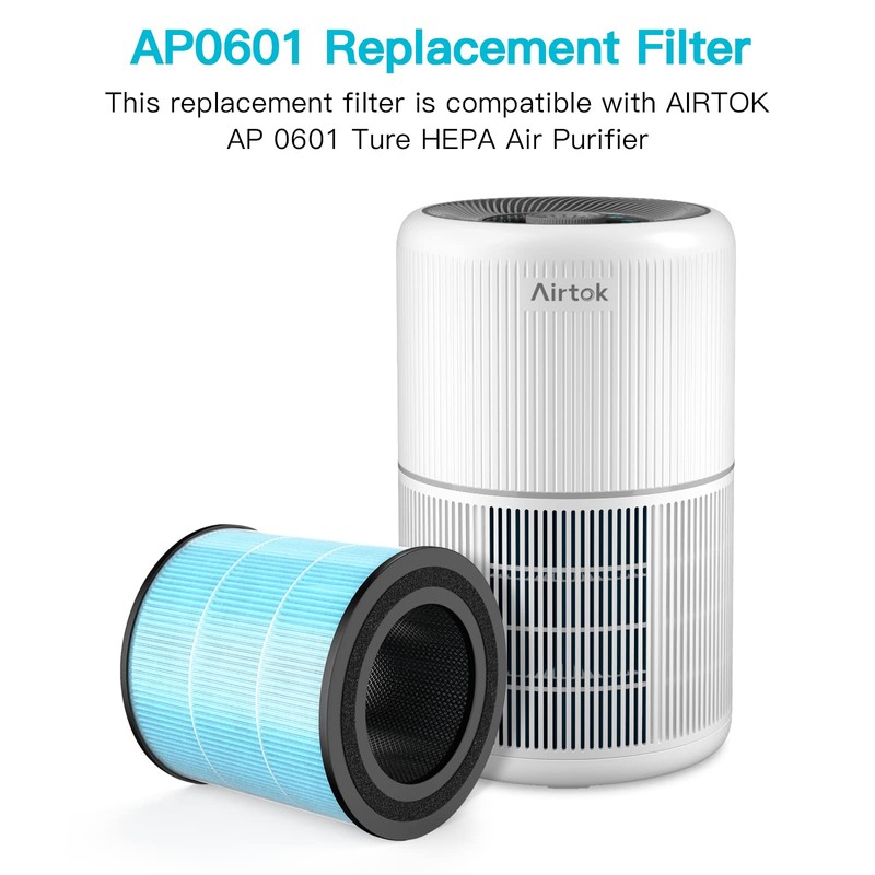 AIRTOK Air Purifier AP 0601 Replacement Filters 2-Pack, H13 True