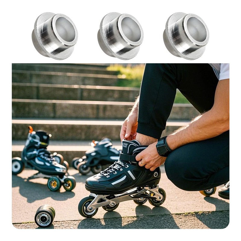 Runseaway 10Pcs Aluminum Inline Skate Bearing Spacers, Self-Centering Bushing for