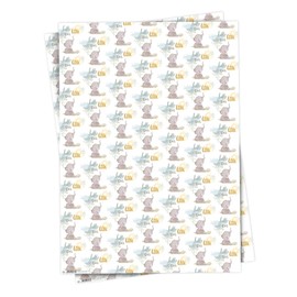 Brainbox Candy - 2 Sheets of Cute Newborn Baby Wrapping Paper - 'Hello Little One' - Pretty Baby Boy/Girl - Sweet Neutral Gift Wrap - Folded Quality Wrap