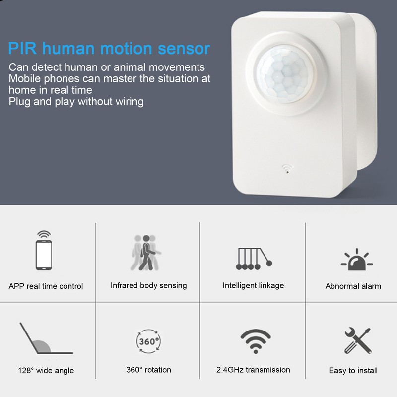 WiFi PIR Motion Sensor High Sensitivity Long Transmission Distance Strong