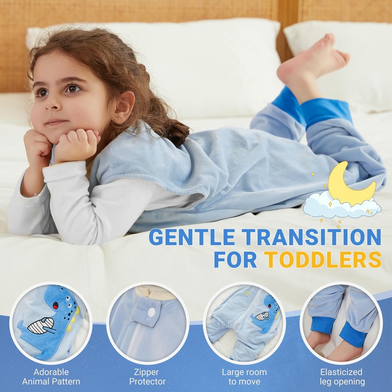 BETTERFUN - Saco de dormir para niños pequeños con pies