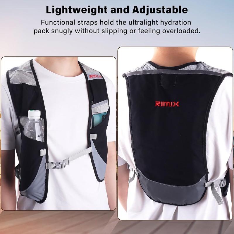 Reflective Hydration Pack Backpack Running Hydration Vest with 2 Pcs