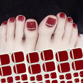 HIVOGUE Nail Seal, For Feet, Manicure Membrane Included, Long Lasting, Odorless, Waterproof, Just Stick, Short Nail, Office Nail, Easy, Glitter, Cute, Simple, Women, Present, Tool Included (H054 (3