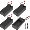 CLEZGO 9V Battery Holder 3 Pack, 9 Volt Battery Holder