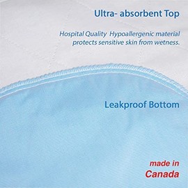 Washable Incontinence (2 Pack) Bed Pad With handles Commercial Grade Deluxe Bed Underpad Reusable Wetting Waterproof Durable Absorbent [2 PACK 35'X33]
