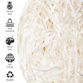 Hengrongshen Filling Material Gift, 500 g Filling Material for Packages, High Quality Off White, Shredded Paper Gift Box Decoration for Christmas, Wedding, Anniversary, Valentine's Day Party