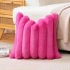 OTOSTAR Hot Pink Faux Rabbit Fur Throw Pillow Cover 16x16