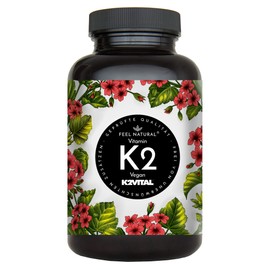 Vitamin K2 MK7-365 capsules, High dose with 200 µg per capsule, Top raw material K2VITAL® with 99.7% All-Trans-MK-7, lab-tested, without additives such as magnesium stearate, Vegan, made in Germany