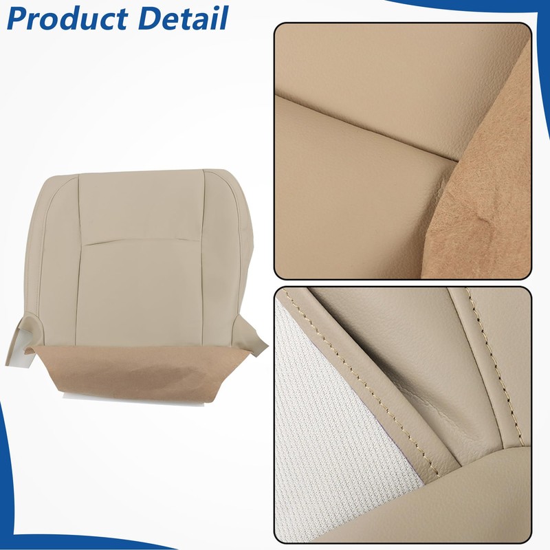 WFLNHB Artificial Leather Front Driver Side Bottom Seat Cover Tan