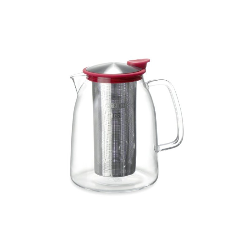 FORLIFE Mist Iced Tea Jug with Basket Infuser, 68-Ounce, Red