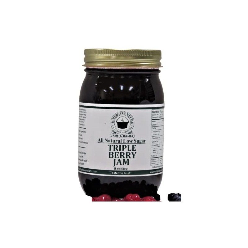 Triple Berry Jam, All Natural/Low Sugar, 18 oz