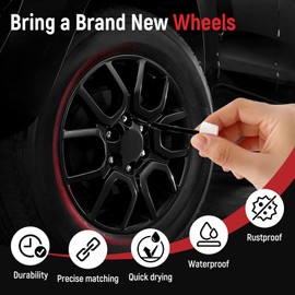 Gloss Black Rim Touch Up Paint - Wheel Repair Kit Curb Rash, Quick And Easy Wheel Scratch Repair, Rim Paint For Car Wheel Repair (Gloss Black) 30ml