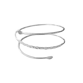 Fodattm Women Lady Punk Three-ring Bracelet Armband Bangle Simple Metal Bridal Upper Arm Cuff Gypsy Boho Armband Armlet (Silver)