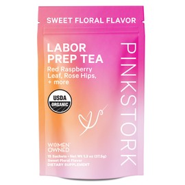 Pink Stork Pink Stork Labor Prep Tea - Organic Pregnancy Tea with Raspberry, Chamomile, Rosehip for Labor and Delivery
