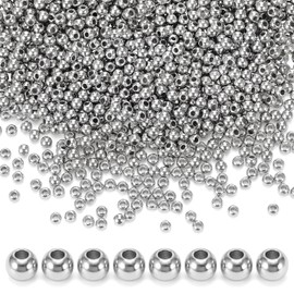 SULIKJHUI 3000 Pcs 3mm Beads, Spacer Beads for Jewelry Making