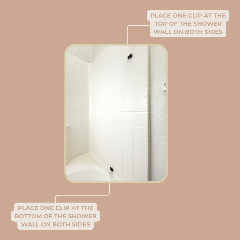 4 Pack Self Adhesive Shower Curtain Clips – Wall Mounted