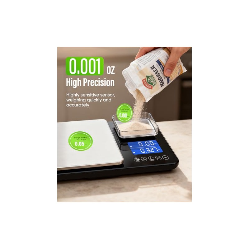 Digital Dual Platform Kitchen Scale, 33 lb Large & 1.1