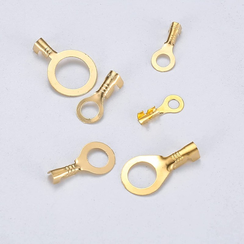 160 Pcs Copper Ring Terminals, M3/M4/M5/M6/M8/M10 Brass Wire Connectors, Open