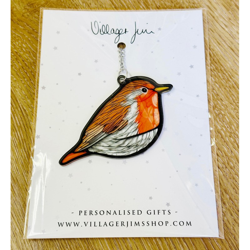 Image Industry Bobbin Robin Stained Glass Effect Suncatcher - Garden