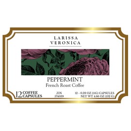 Peppermint French Roast Coffee (Single Serve K-Cup Pods) (Gourmet, Naturally Flavored, Whole Coffee Beans) (12 pods, ZIN: 574039) - 2 Pack