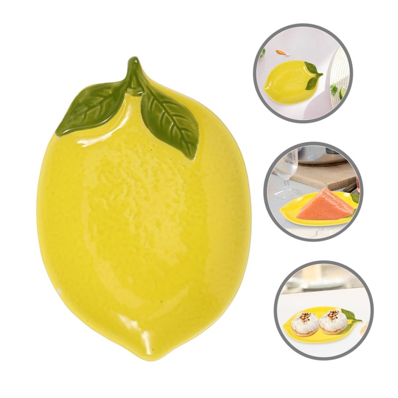 iplusmile Cute Lemon Ceramic Plate Snack Platter Dessert Plate Appetizer