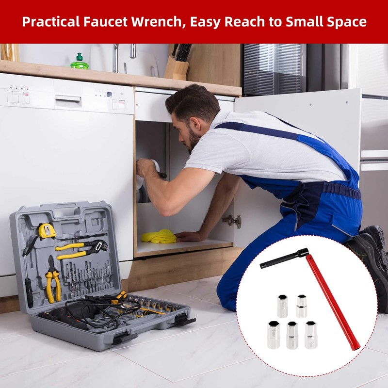 Kitnelw Basin Wrench Set Basin Wrench Tap Fitting Tool 8-12mm