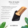 Ecowood® Peine para Barba y Bigote de Bambú con Funda