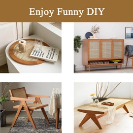 16" x5FT Natural Rattan Cane Webbing, Woven Open Mesh Cane Net Roll for DIY Caning Furniture Decor Projects: Chair, Cabinet, Ceiling and Door(59x17 in)