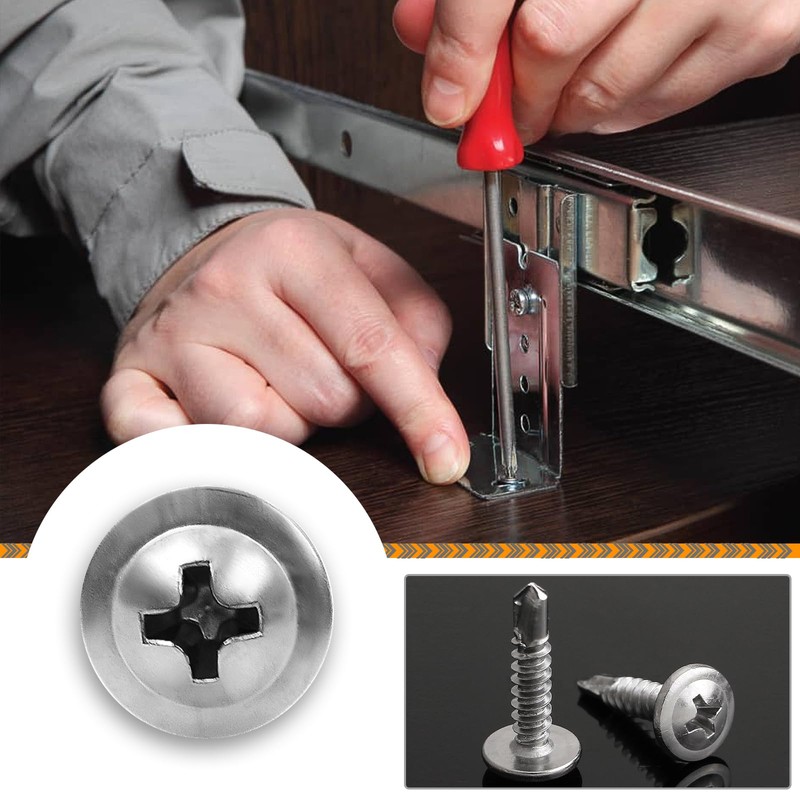 120pcs M4.2 M4.8 Self Tapping Flat Head Screws 410 Stainless