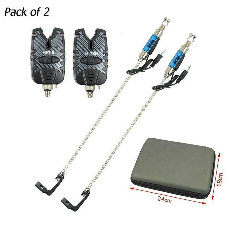 TMC 2 x Carp Fishing Bite Alarm and illuminated Swinger
