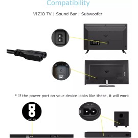 Unbranded Polarized Power Cord, 2 Prong, Universal, 5Ft, Black