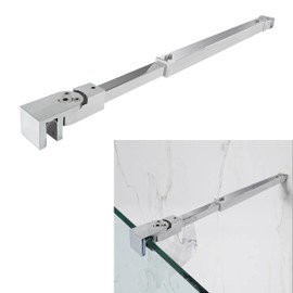 Shower Door Support Bar, Wall-to-Glass Support Arm 450-700mm Long to Fix Frameless Glass Panel, Suitable for 5/16"(8mm) to 3/8"(10mm) Thick Glass Door, Polished Silver