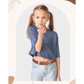 Kajeer Kids Leather Belts For Boys - Classic Girls Boys Belt for School Uniform, Suits, Jeans With Alloy Prong Buckle