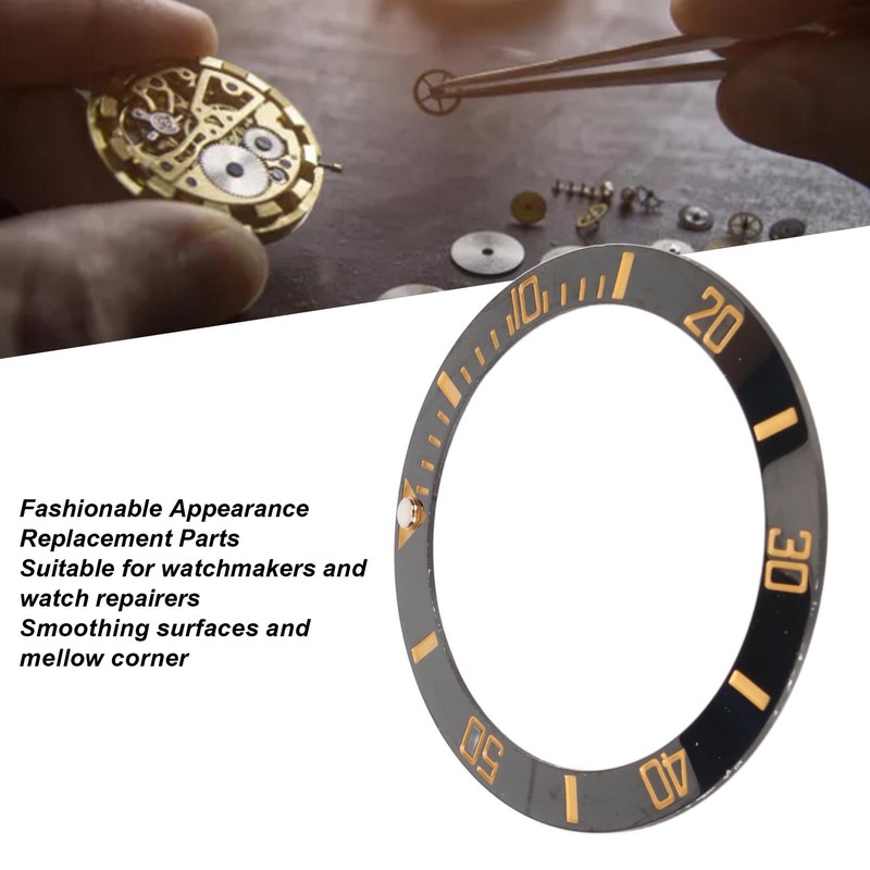 40mm Diameter Watch Bezel Insert Ring Clear Scale Luminous Ceramic