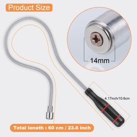 Fentar Upgraded Flexible Magnetic Pickup Tool, 60CM Strong Magnetic Pick Up Tools with Non-Slip Handle, Telescopic Magnet Flexible Magnet, Powerful Magnetic Pick Up Tool, Mechanic Tools for Men Gift
