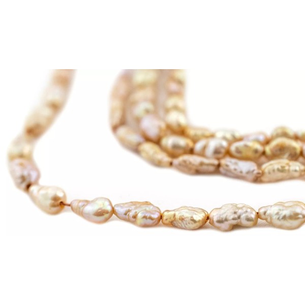 Butterscotch Vintage Japanese Rice Pearl Beads 4mm Yellow Oval 16