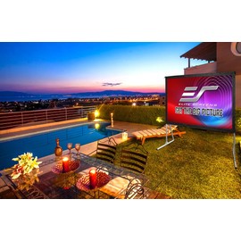 Elite Screens Yard Master 2, 90 inch Outdoor Projector Screen with Stand 16:9, 8K 4K Ultra HD 3D Fast Folding Portable Movie Theater Cinema 90" Indoor Foldable Easy Snap Projection Screen, OMS90H2