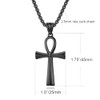 Ankh Cross Pendant Necklace for Womens Mens Gold Black Silver