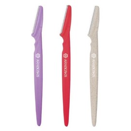 ARABESKS Eyebrow & Face Razors for Women – Dermaplaning Tool with Safety Guard, Eco-Friendly Handle – Peach Fuzz Remover, 3-Pack