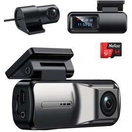 Dash Cam Front and Rear,2.5K 1080P Dual Dash Camera,64GB SD Card, Wi-Fi & App Control, 1.5’’IPS Display Car Camera, Voice Control, Night Vision, 24H Parking Mode, G-Sensor