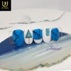 Sky Blue Handmade Nail Tips - Short Ballerina / 스카이블루