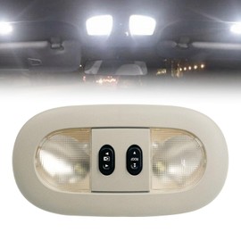 Overhead Console Light Assembly Compatible with 2004-2008 Ford F-150, 2006-2008 Lincoln Mark LT, LED Interior Roof Map Reading Lamp, Replace # 7L3Z-18519A70-BA, 7L3Z-18519A70-BC (Beige)