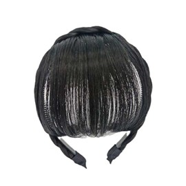 JJLFresheners Natural Fake Bangs Hair Piece Clip Long Wig Synthetic Hair Band Bangs Headband Headbands For Women, 1PC