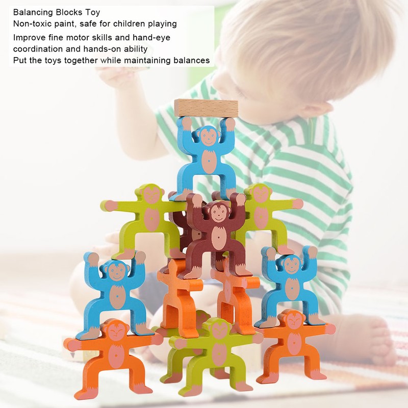Wooden Stacking Games Balancing Blocks Toy Children Kid Educational Toy