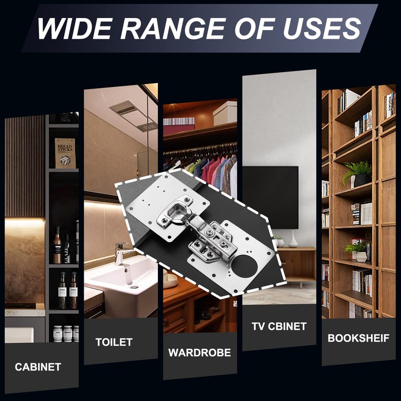 6 Pcs Cabinet Door Hinge Repair Plates, Cabinet Hinge Repair